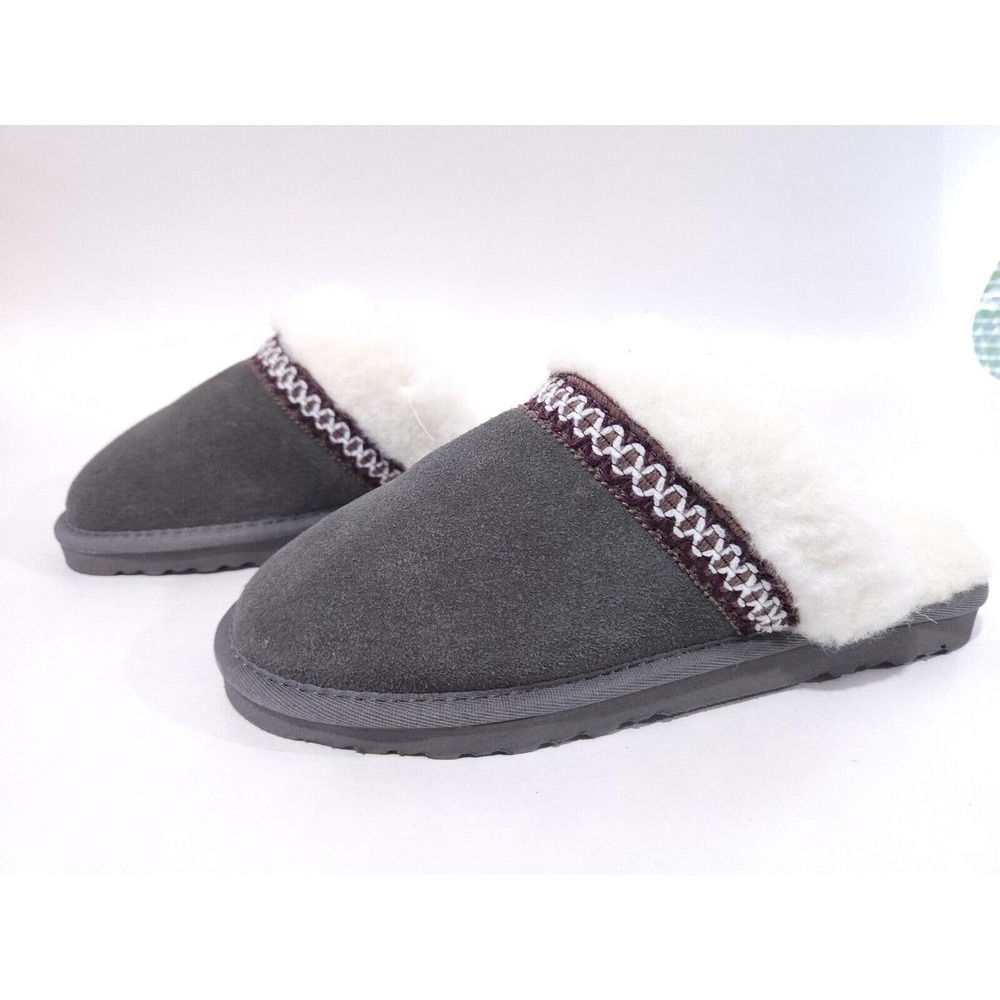 Womens Muk Luks Sweater Knit Scuff Size Medium 7 Slippers Slip On Gray New - Picture 2 of 10